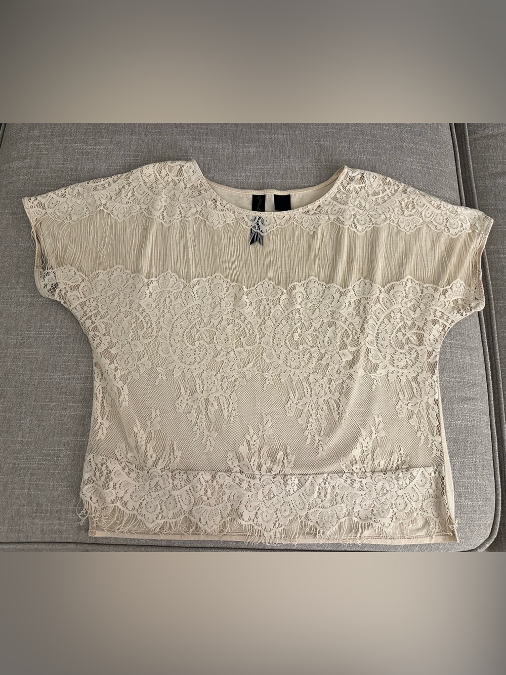 Cream Lace Top